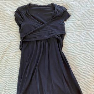 Ellie Tahari Faux Wrap Black Stretch Dress, S